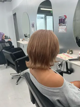 ミディアム カラー 👑垢抜け韓国ヘア ハッシュカット唯澄のヘアスタイル