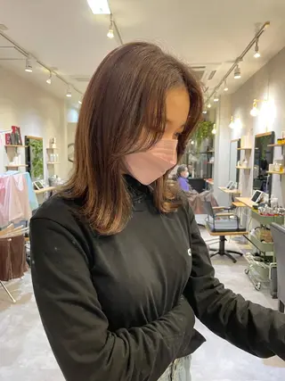 ミディアム カラー salowin梅田茶屋町north所属・くがれいじ 梅田/ショート/ボブのヘアスタイル