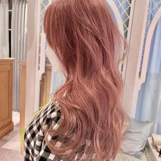 ロング 川井麻由🎀アイドル 量産🎀ピンクカラーのヘアスタイル
