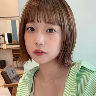 ショート カラー OAK 学芸大学所属・秋葉萌　透明感カラー /レイヤー/ボブ♡のヘアスタイル
