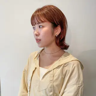 ミディアム カラー パーマ ヘアアレンジ Nancy所属・束感まつげ❤︎ あみのマツエク・マツパデザイン