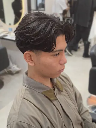 メンズ ミディアム パーマ Lapis 名古屋駅前店所属・LEN名古屋/パーマ 海外ヘア/メンズ特化のヘアスタイル