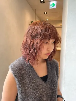 ミディアム カラー パーマ CANAAN hair salon 表参道店所属・メンズロング／パーマ 村松蒼真のヘアスタイル