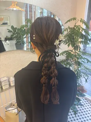 ロング リン🔔ボブ cut ベージュカラー🤎のヘアスタイル