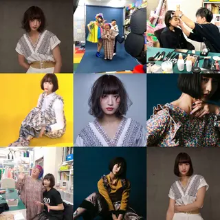 ミディアム カラー パーマ ヘアアレンジ CoCooN satoshiのヘアスタイル