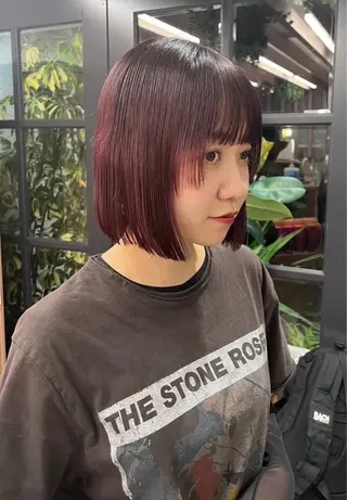 ミディアム カラー 🍊暖色カラー /ボブ/kanonのヘアスタイル