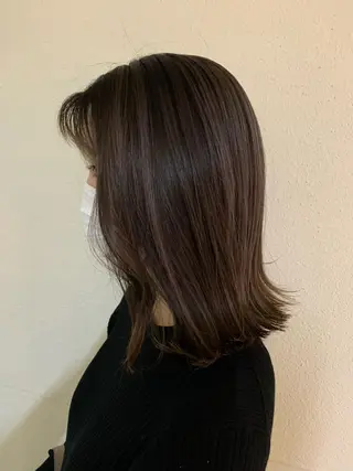 セミロング カラー 船津武俊 フナツタケトシのヘアスタイル