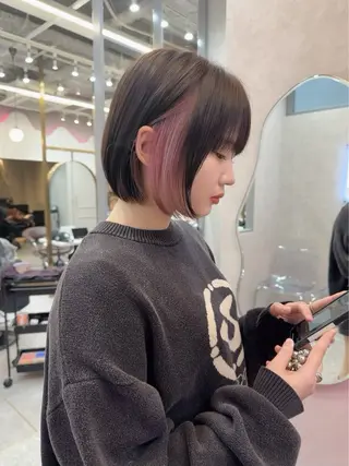 ショート カラー ダブルカラー 韓国ヘアKYONのヘアスタイル