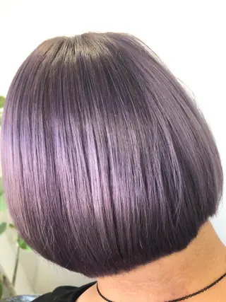 ミディアム ブリーチ毛縮毛矯正 👑山口のヘアスタイル