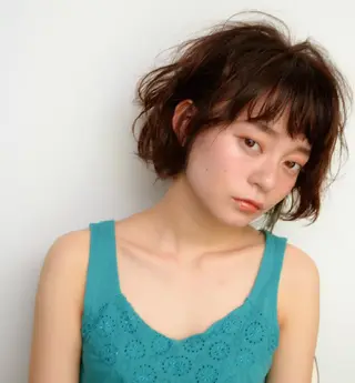 ショート カラー パーマ シェアサロン salowin所属・✨ブリーチなし透明感 カラー🥇ユースケのヘアスタイル