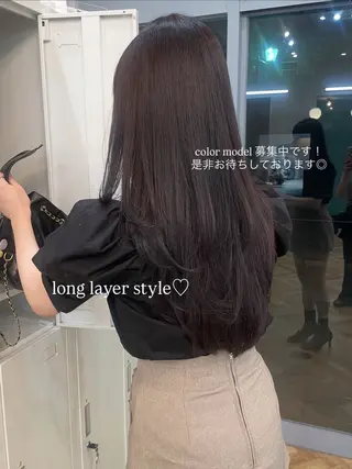 ロング カラー 似合わせカットカラー 本厚木/ナカノユウのヘアスタイル