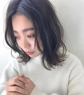 ミディアム カラー パーマ 日比 貴大/ minim hairのヘアスタイル