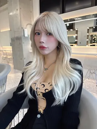 ミディアム rina／ベージュ ワンホン/韓国ヘアのヘアスタイル