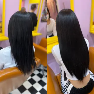 セミロング チビ編み込みエクステ どぅ〜す/YUIのヘアスタイル