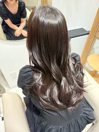 ロング カラー 安永 涼のヘアスタイル