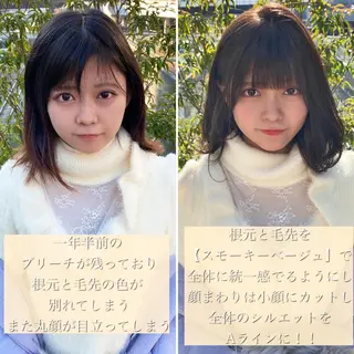 ミディアム カラー 女性が憧れる ショート/角田愛和のヘアスタイル