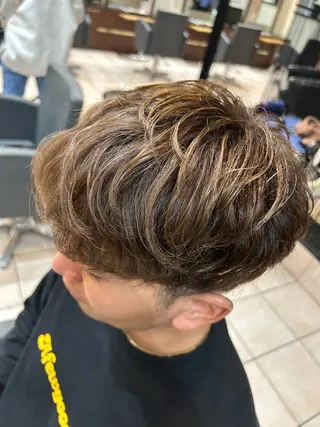 ショート カラー メンズ 大阪/梅田/シャドウ パーマ/ノボリユウタのヘアスタイル