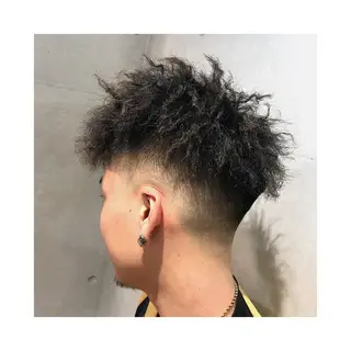 ショート パーマ メンズ 及川シゲル 髪質改善講師のヘアスタイル