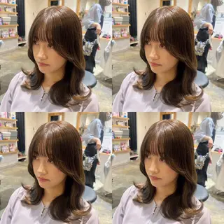 ミディアム カラー レイヤー×髪質改善 マネージャー安藤光司のヘアスタイル