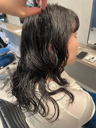 セミロング 彩葉/ブリーチ/ カットモデル栄・伏見のヘアスタイル