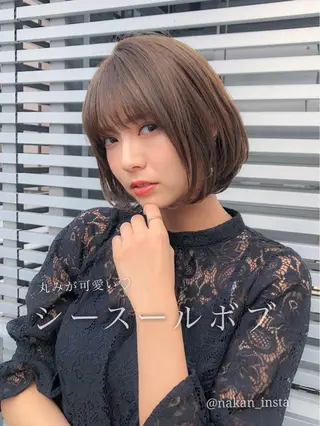 ショート カラー 顔周りレイヤー/ボブ 銀座✨中野まさひろのヘアスタイル