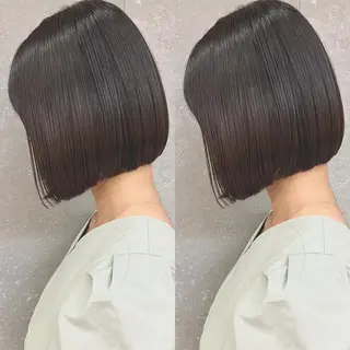 ショート カラー ボブ×縮毛矯正× 髪質改善/三ツ木一生のヘアスタイル