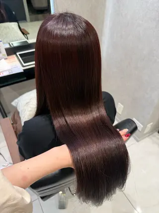 ロング ブラウン/盛れる 顔周り/髪質改善のヘアスタイル