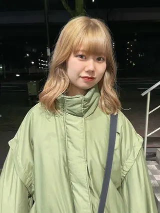 ミディアム カラー カットモデル/ ハイトーン/ゆうあのヘアスタイル