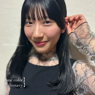 セミロング カラー ⌇透明感color 🌹ᴍᴇɢᴜᴍɪ ⌇のヘアスタイル