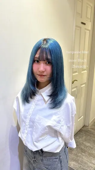 セミロング カラー ハイトーンカラー/ 長さだし🐇きょうかのヘアスタイル