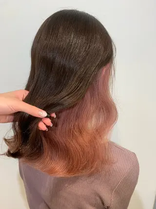ミディアム カラー 🍓韓国ヘア レイヤ ーカット🍓笠原 葵のヘアスタイル