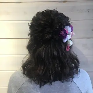 ミディアム ヘアアレンジ 野崎 ひかりのヘアスタイル