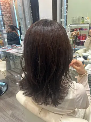 ミディアム Will梅田店所属・miu/韓国風 デザインカラーのヘアスタイル