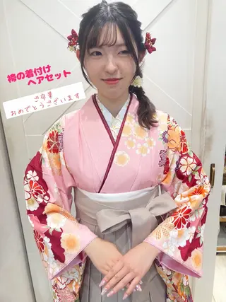 ロング 白髪ぼかしハイライト 着付けヘアアレンジのその他イメージ