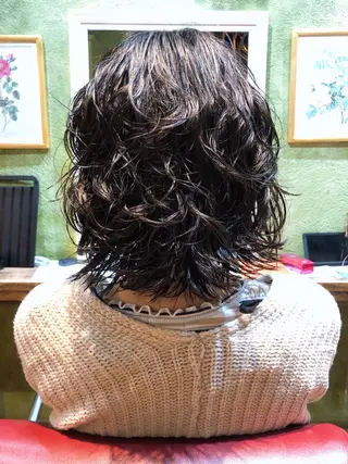 ミディアム パーマ 髪質改善/美髪/渡辺 りんのヘアスタイル