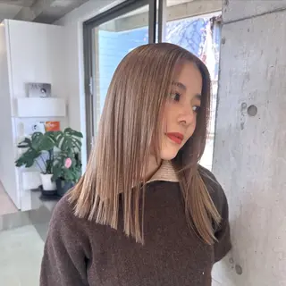 セミロング 🐯ミルクティーベー ジュ/大雅🐯のヘアスタイル