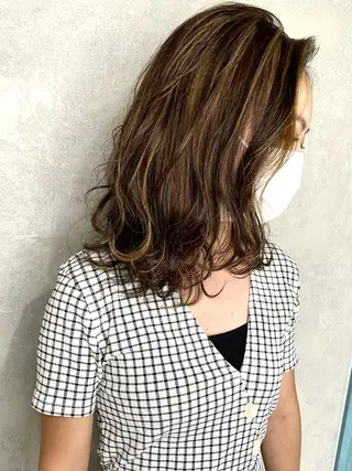 セミロング カラー 予約はホットペッパー YOSHIMURAのヘアスタイル