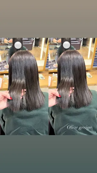 ミディアム カラー 艶カラー/ ストレート/くるみのヘアスタイル