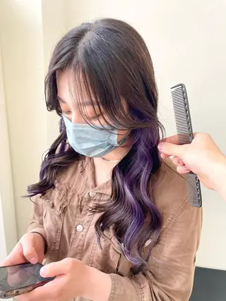 ロング カラー ダメージレスブリーチ HIROSHIのヘアスタイル