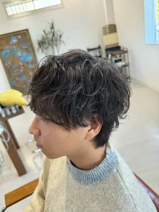 パーマ メンズ Salon de Qualia(サロンドクオリア)所属・杉下　涼/ハイトーン /髪質改善/パーマのヘアスタイル