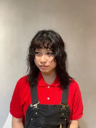 セミロング パーマ LEAPS adore都島店所属・みゆう 都島/透明感のヘアスタイル