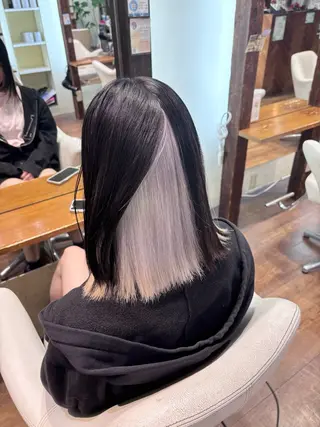 セミロング カラー ブリーチ予約率90% 以上✨森山陽向のヘアスタイル