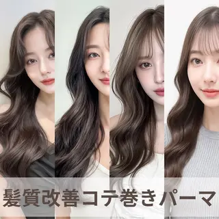 ロング パーマ 髪質改善韓国コテ巻き パーマ/城井友輔のヘアスタイル