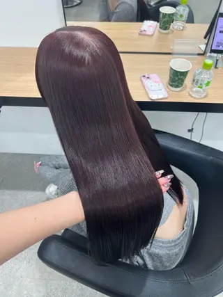 ロング カラー 💗愛され暖色💗 ピンク/レッド💗のヘアスタイル