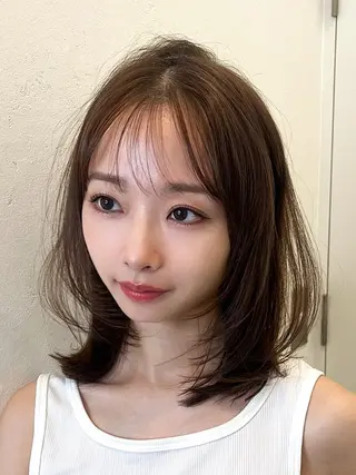 セミロング カラー 山崎/ボブ縮毛矯正 レイヤー髪質改善のヘアスタイル