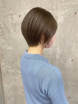 ショート 暖色カラー/オリーブ /ミニボブ/白柳美空のヘアスタイル