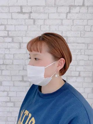 ショート カラー ヘアアレンジ ブリーチなし艶カラー 東家のヘアスタイル