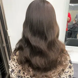 ロング カラー ブリーチなし韓国ヘア レイヤー縮毛🤍渡邉のヘアスタイル