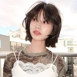 ショート カラー レイヤーカット ボブ 渋谷のヘアスタイル