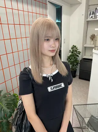 セミロング カラー Je suis heureuse Miel所属・🐩艶カラー/ chisato🌙のヘアスタイル